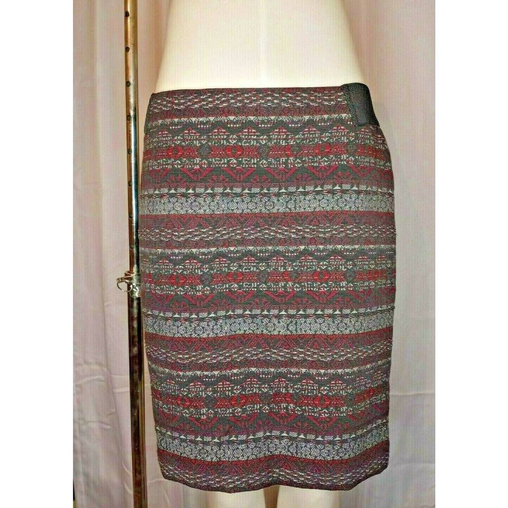 J. Jill Women's Pattern Skirt Elastic Waistband Small Petite